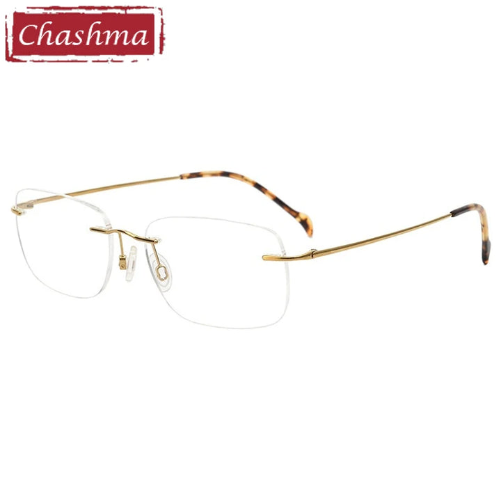 Chashma Ottica Unisex Rimless Square Titanium Eyeglasses 416021