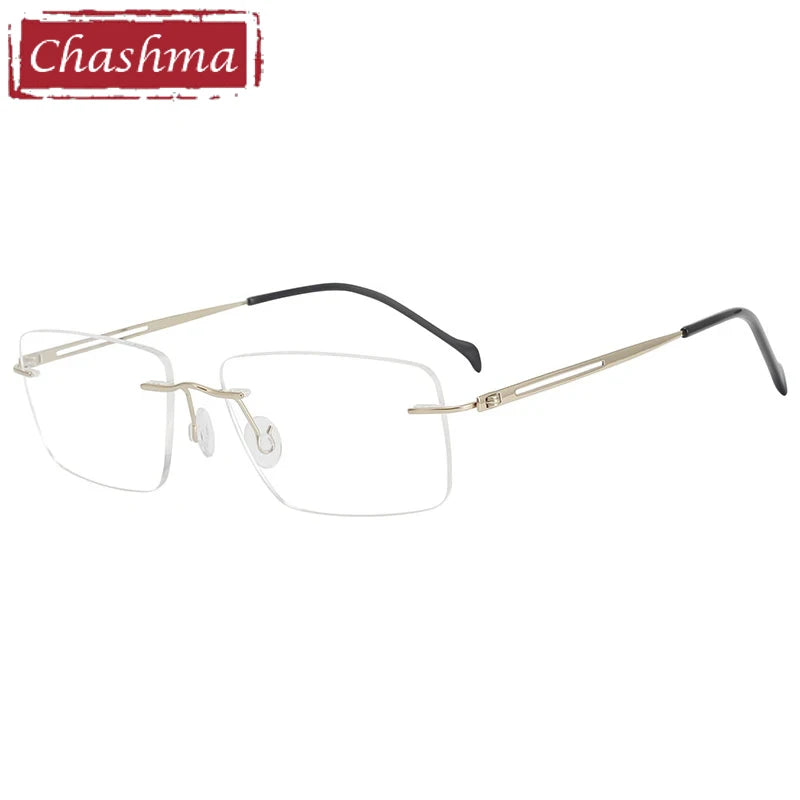 Chashma Unisex Rimless Square Titanium Eyeglasses 875019