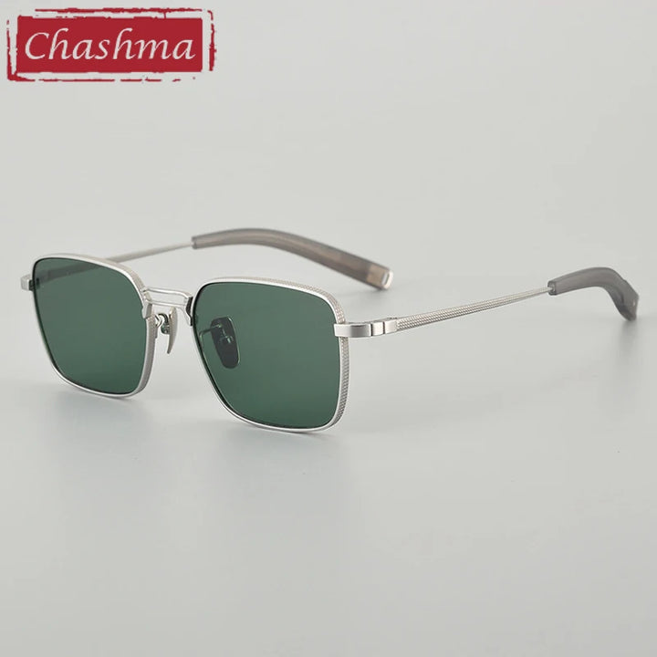Chashma Ottica Unisex Full Rim Square Double Bridge Titanium Sunglasses 408827
