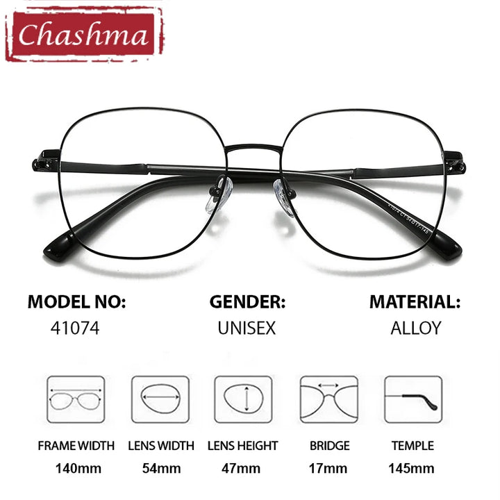 Chashma Ottica Unisex Full Rim Square Alloy Eyeglasses 441074