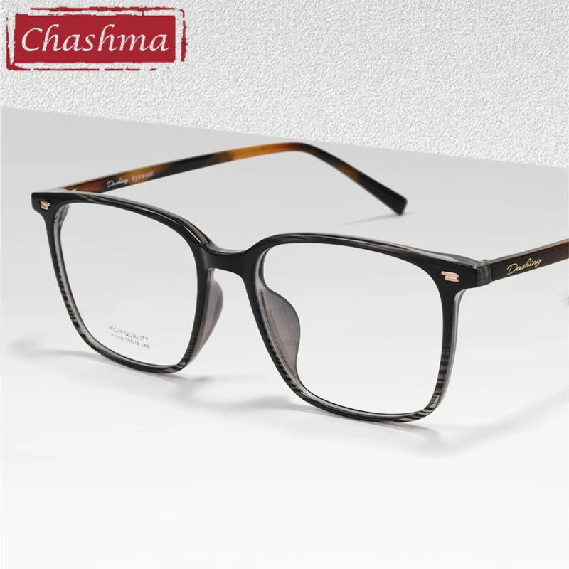 Chashma Ottical Unisex Full Rim Square Tr 90 Titanium Eyeglasses 401038