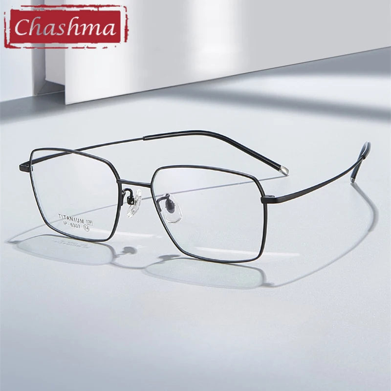 Chashma Ottica Unisex Full Rim Polygon Titanium Eyeglasses 406307