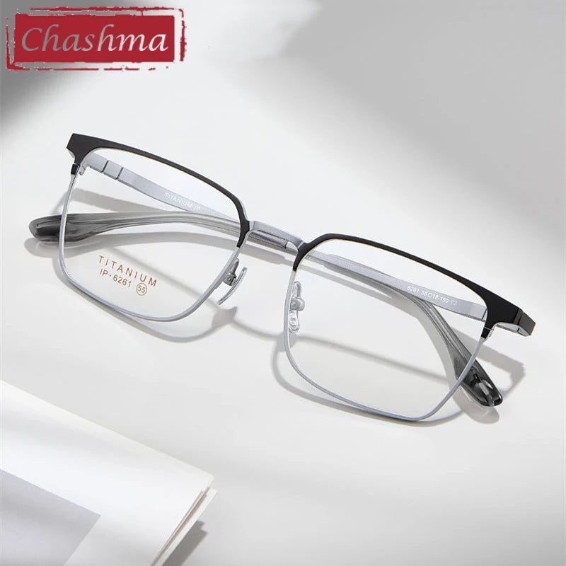 Chashma Ottica Men's Full Rim Square Titanium Eyeglasses 406261