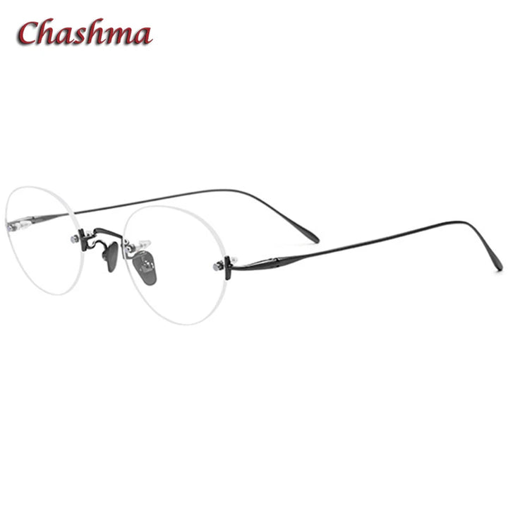 Chashma Ochki Women's Rimless Oval Round Titanium Eyeglasses 311869