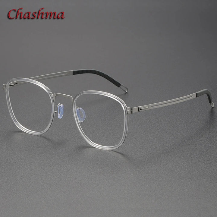 Chashma Ochki Women's Full Rim Square Acetate Titanium Eyeglasses 82007