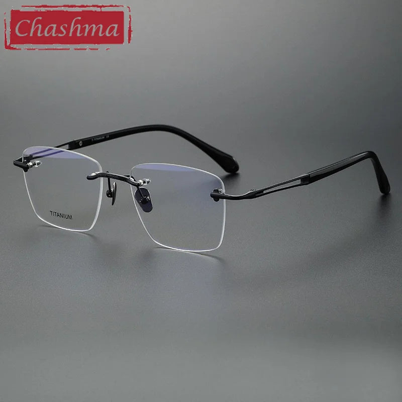 Chashma Unisex Rimless Square Titanium Eyeglasses 880958