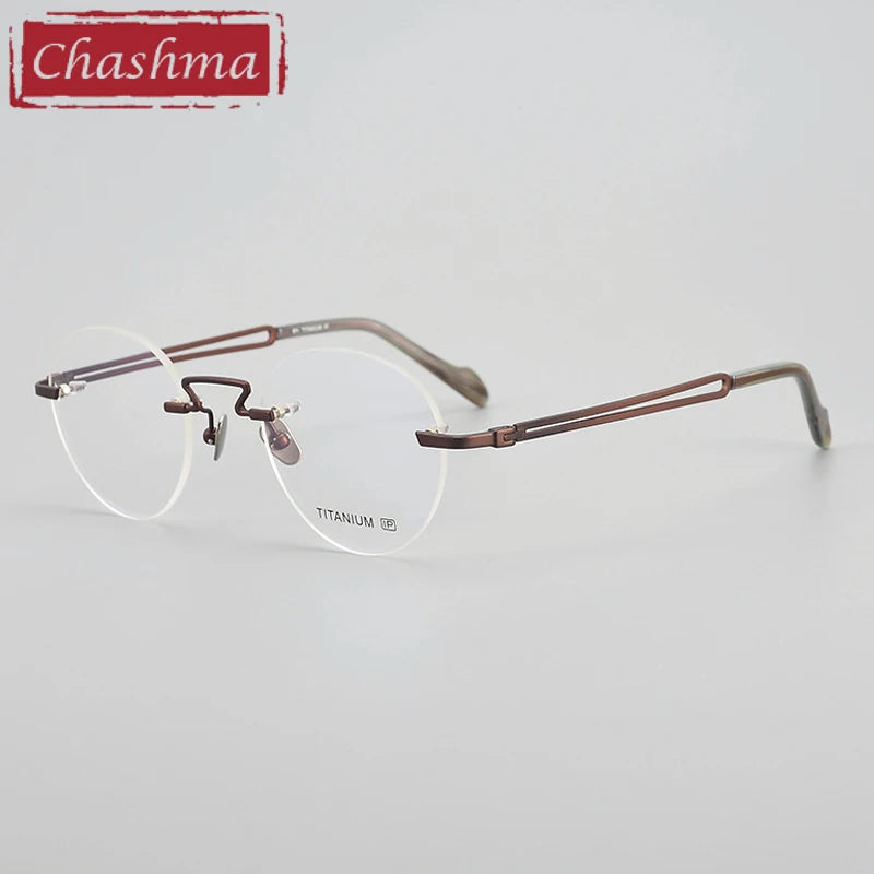 Chashma Ottica Women's Rimless Round Titanium Eyeglasses 419063