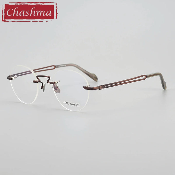 Chashma Ottica Women's Rimless Round Titanium Eyeglasses 419063