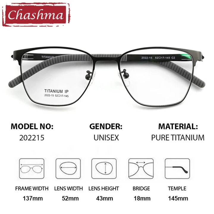 Chashma Women's Full Rim Square Screwless Titanium Eyeglasses 202215