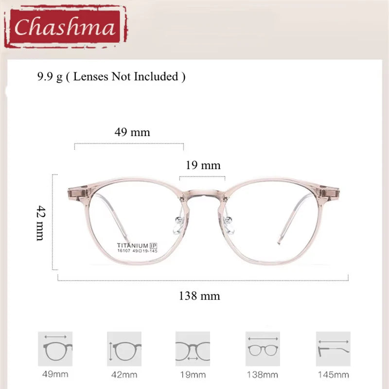 Chashma Ottica Women's Full Rim Oval Tr 90 Titanium Eyeglasses 416107