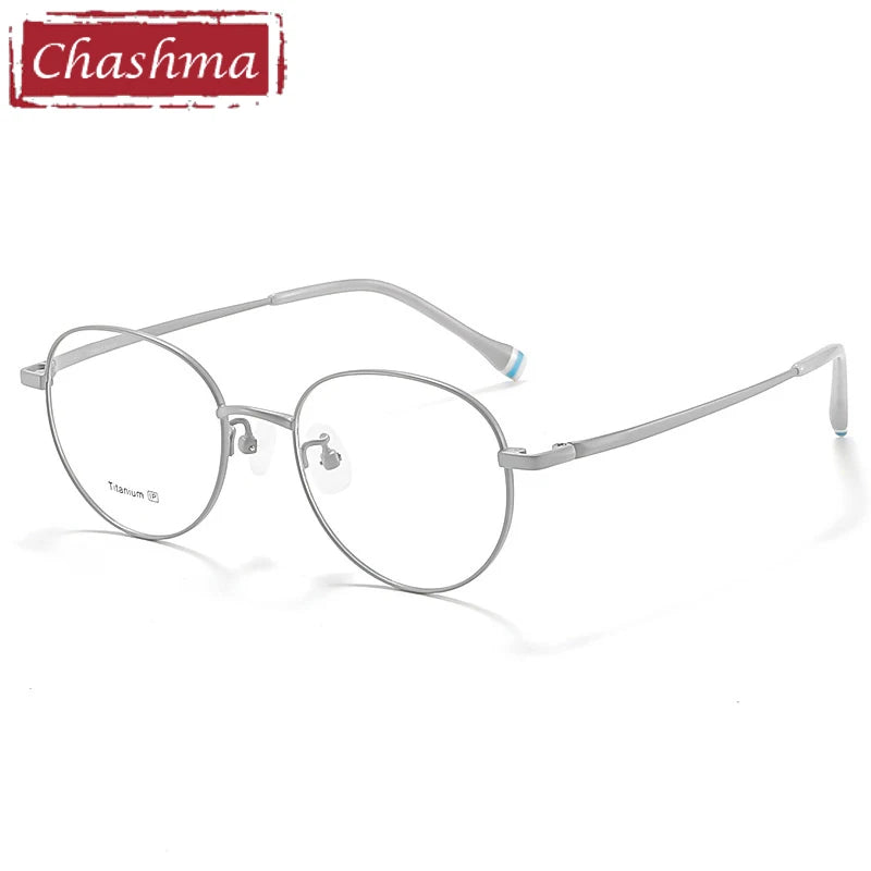 Chashma Unisex Youth's Full Rim Oval Round Titanium Eyeglasses 581001
