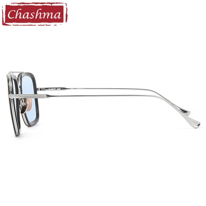 Chashma Unisex Full Rim Square Double Bridge Acetate Titanium Eyeglasses T927 Full Rim Chashma