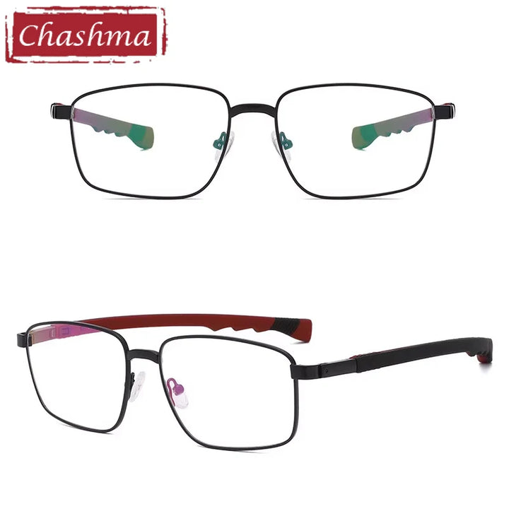 Chashma Ottica Men's Full Rim Square Alloy Sport Eyeglasses 403076