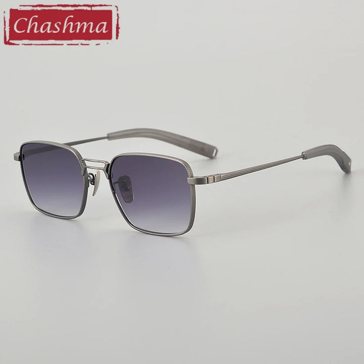 Chashma Ottica Unisex Full Rim Square Double Bridge Titanium Sunglasses 408827