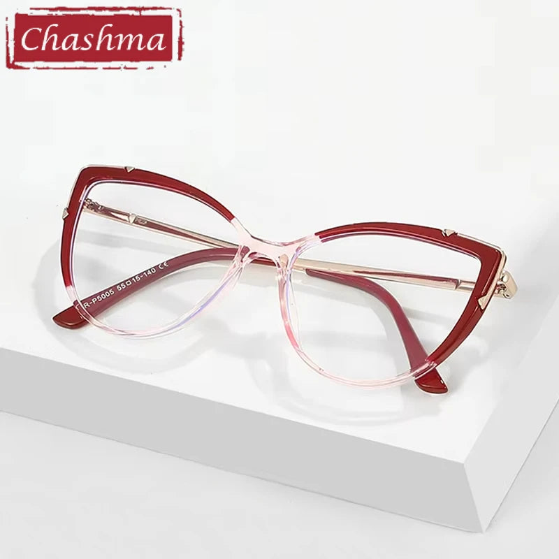 Chashma Ottica Women's Full Rim Cat Eye Tr 90 Titanium Eyeglasses 415005