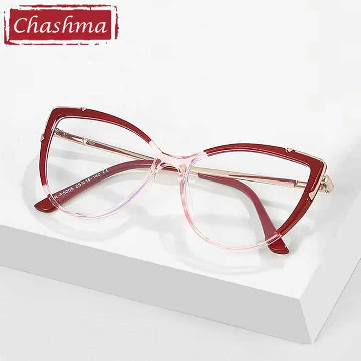 Chashma Ottica Women's Full Rim Cat Eye Tr 90 Titanium Eyeglasses 415005