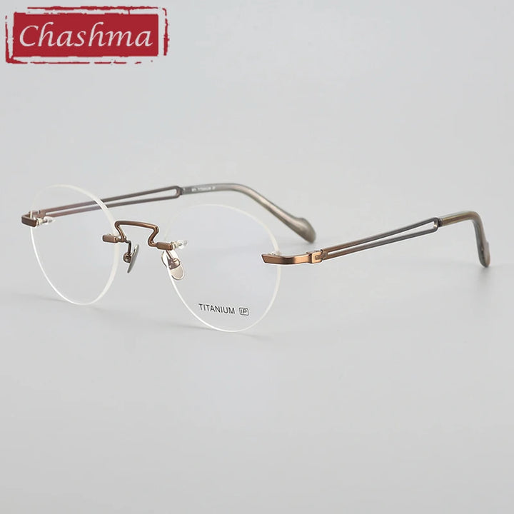 Chashma Ottica Women's Rimless Round Titanium Eyeglasses 419063