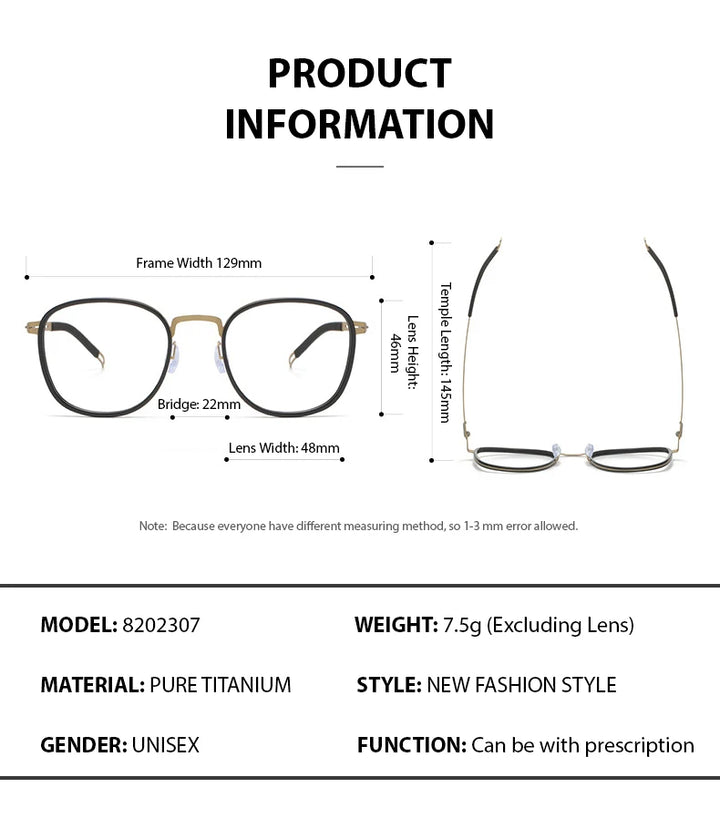 Chashma Ochki Women's Full Rim Square Acetate Titanium Eyeglasses 82007