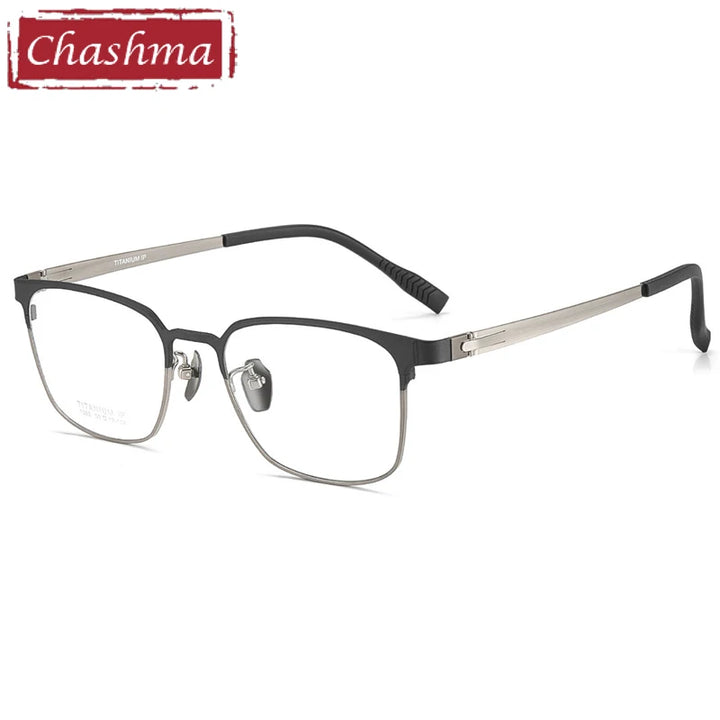 Chashma Ottica Unisex Full Rim Square Titanium Eyeglasses 411282