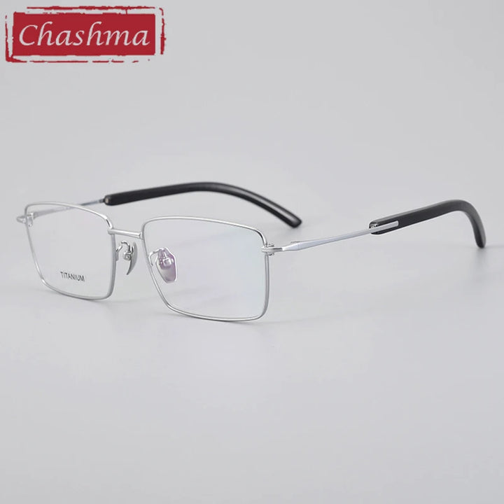 Chashma Ottica Unisex Full Rim Square Titanium Horn Eyeglasses 402301