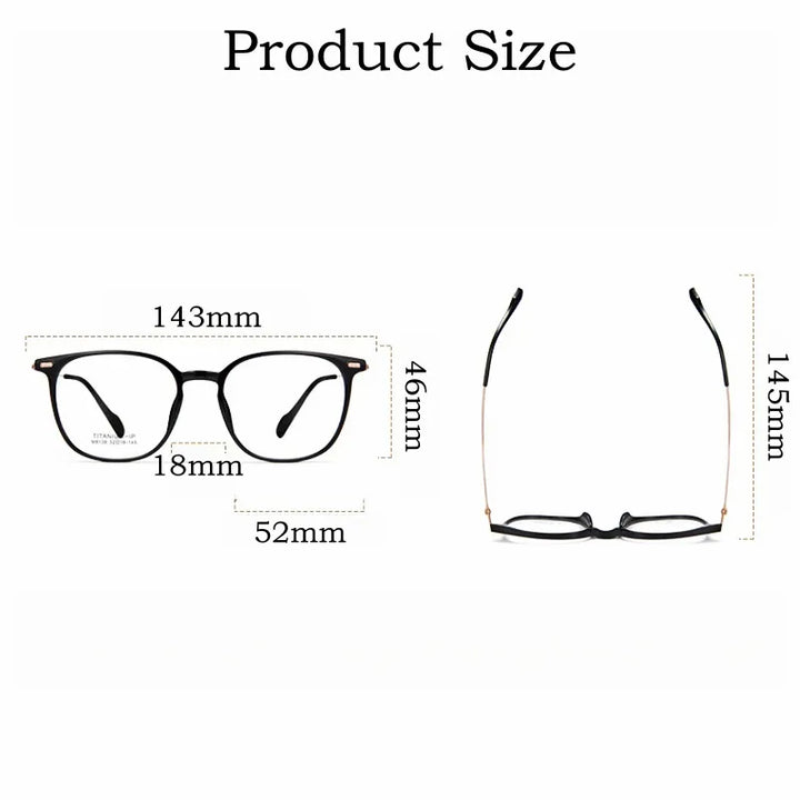 Yimaruili Unisex Full Rim Square Tr 90 Titanium Eyeglasses M8138 Full Rim Yimaruili Eyeglasses