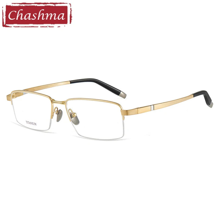 Chashma Ottica Men's Semi Rim Big Square Titanium Eyeglasses 409089