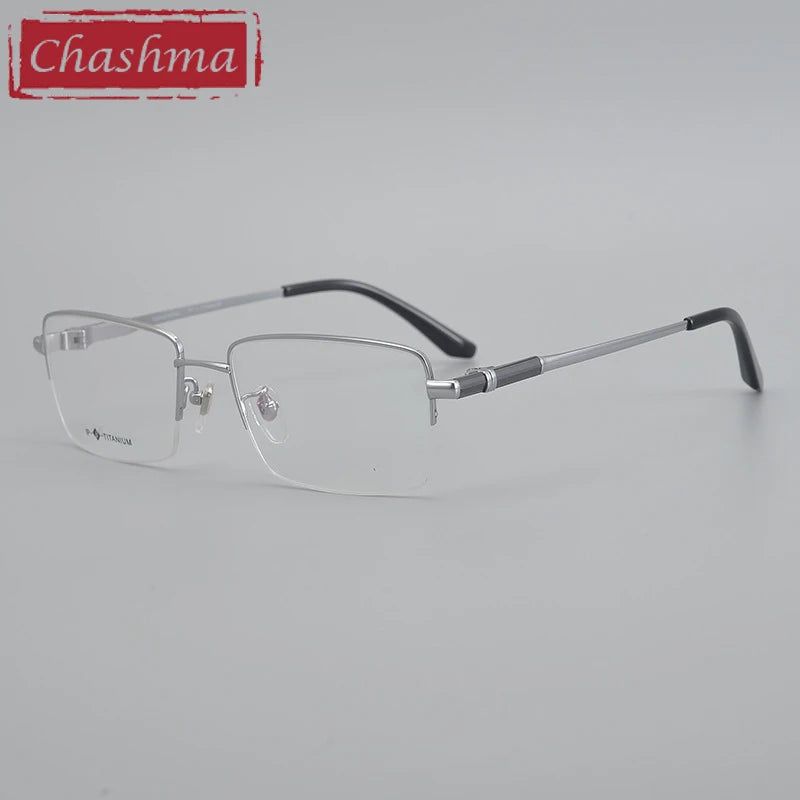 Chashma Ottica Unisex Semi Rim Square Titanium Eyeglasses 9011 Semi Rim Chashma Ottica