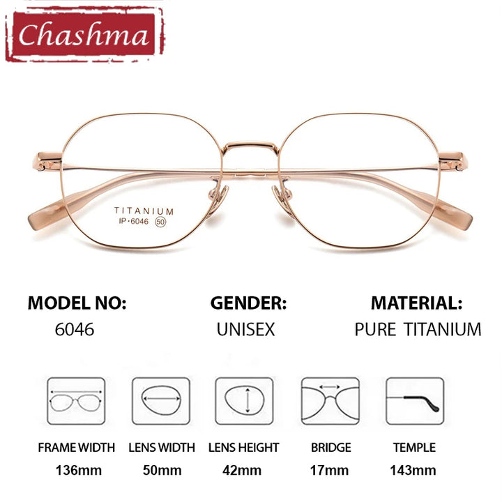 Chashma Ottica Women's Full Rim Flat Top Oval Titanium Eyeglasses 406046