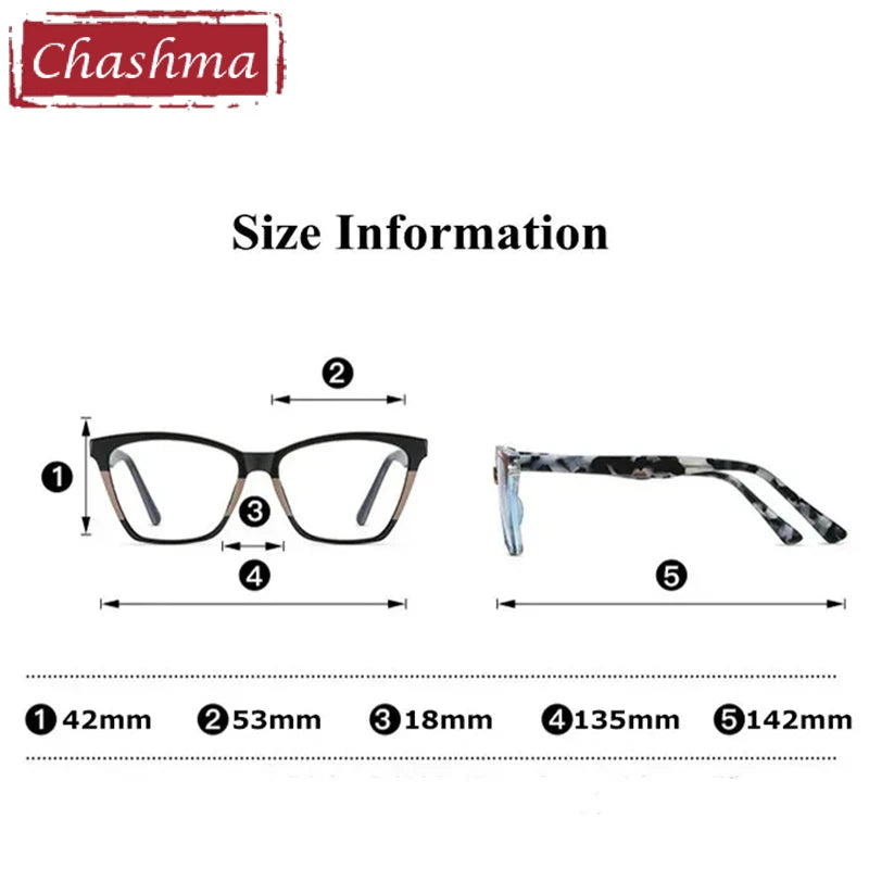 Chashma Women's Full Rim Square Cat Eye Tr 90 Titanium Eyeglasses 887222