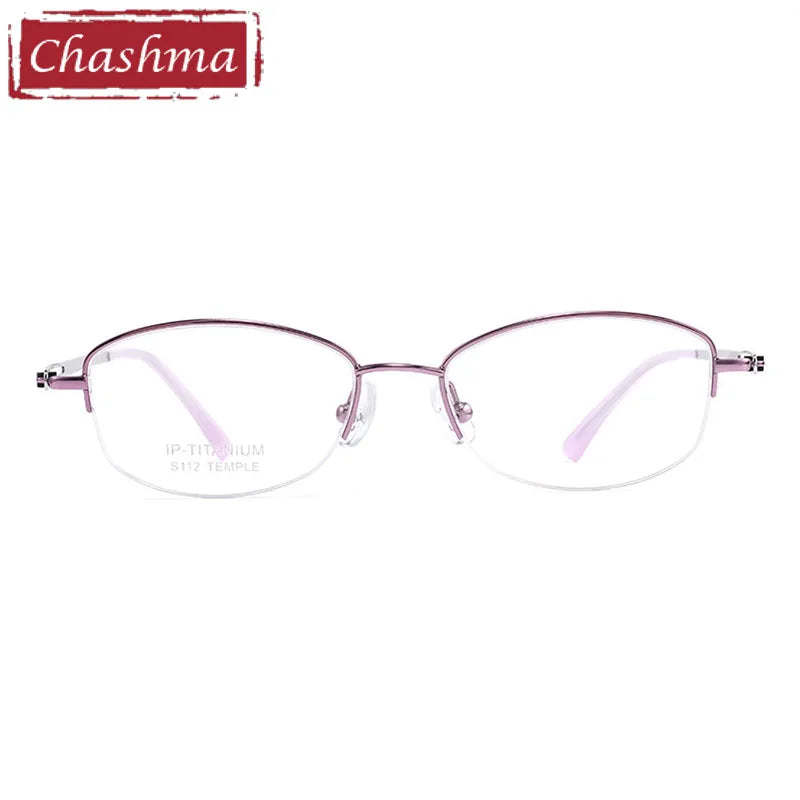 Chashma Women's Semi Rim Oval Square Titanium Eyeglasses 19112 Semi Rim Chashma