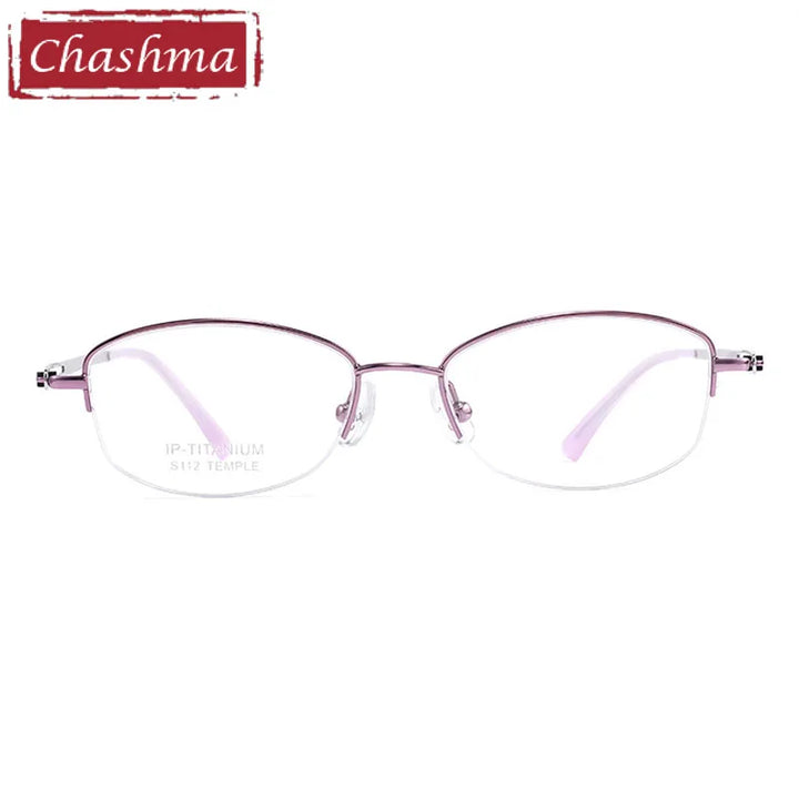 Chashma Women's Semi Rim Oval Square Titanium Eyeglasses 19112 Semi Rim Chashma