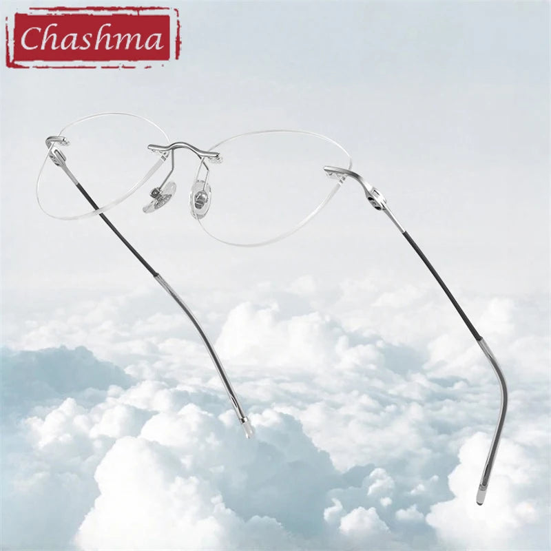 Chashma Ottica Women's Rimless Cat Eye Titanium Eyeglasses 406076