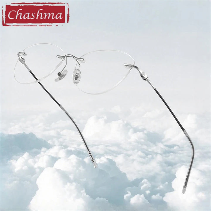 Chashma Ottica Women's Rimless Cat Eye Titanium Eyeglasses 406076