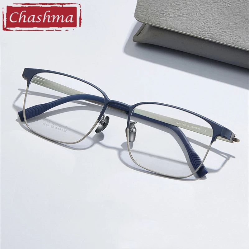 Chashma Ottica Men's Full Rim Square Titanium Eyeglasses 401285