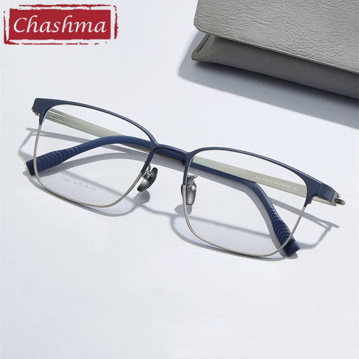 Chashma Ottica Men's Full Rim Square Titanium Eyeglasses 401285