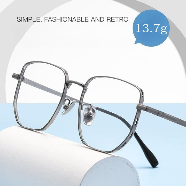 Yimaruili Unisex Full Rim Small Square Titanium Eyeglasses K5088 Full Rim Yimaruili Eyeglasses