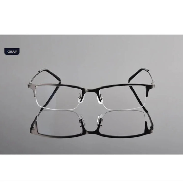 Chashma Ochki Men's Semi Rim Square Titanium Eyeglasses 78906