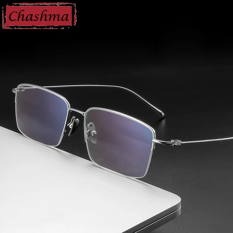 Chashma Unisex Semi Rim Square Titanium Eyeglasses 177503 Semi Rim Chashma