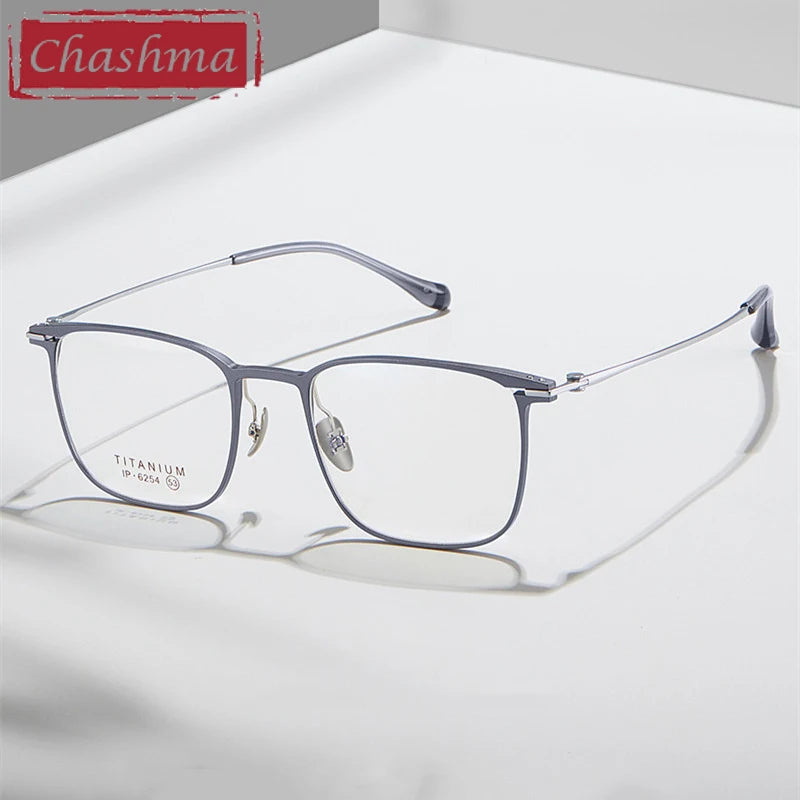 Chashma Ottica Unisex Full Rim Square Titanium Eyeglasses 406254