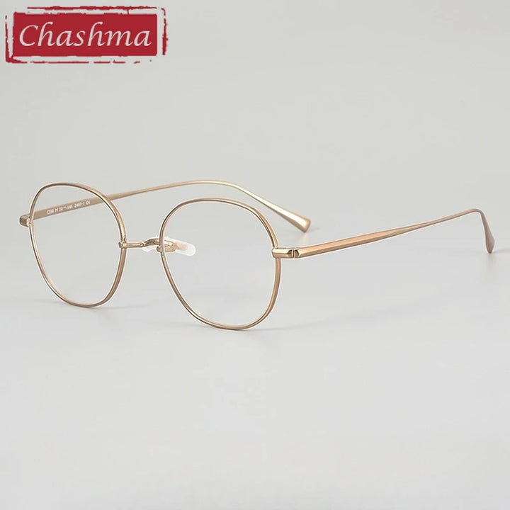 Chashma Ottica Unisex Full Rim Oval Round Titanium Eyeglasses 402407