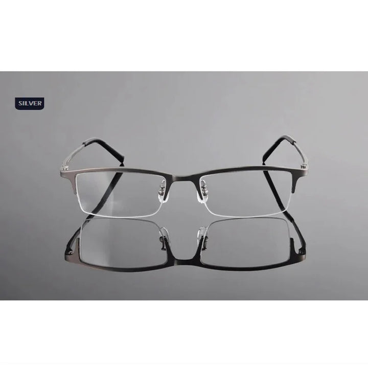 Chashma Ochki Men's Semi Rim Square Titanium Eyeglasses 78906