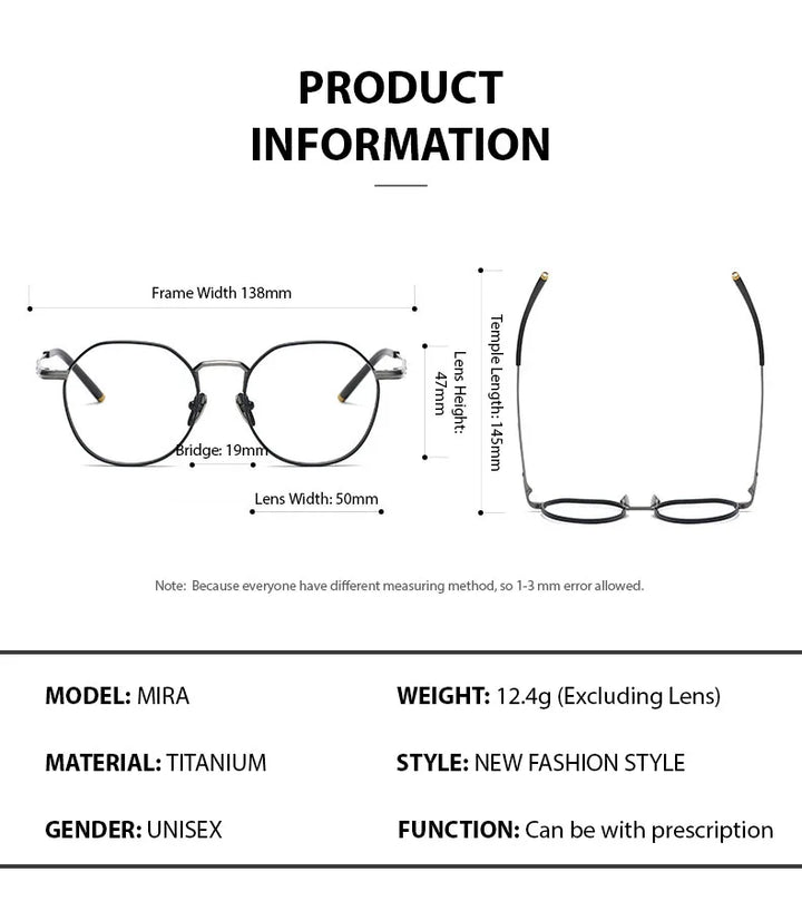 Chashma Ochki Women's Full Rim Flat Top Round Titanium Eyeglasses 13877