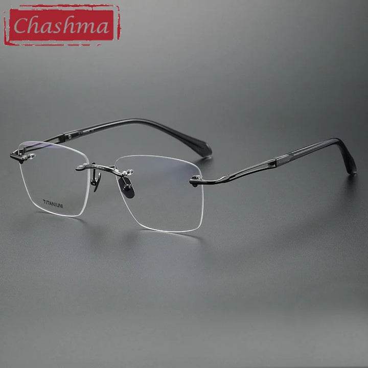 Chashma Unisex Rimless Square Titanium Eyeglasses 880958
