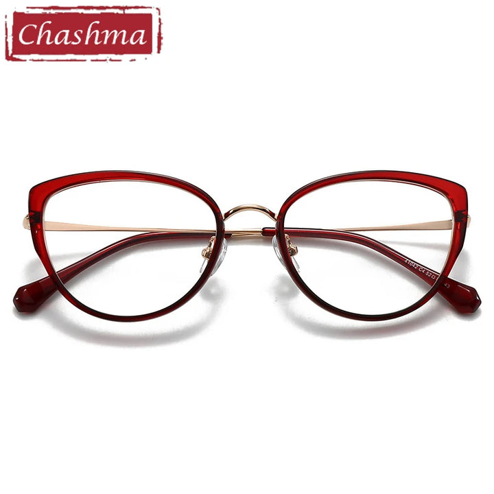 Chashma Ottica Women's Full Rim Cat Eye Acetate Alloy Eyeglasses 441042