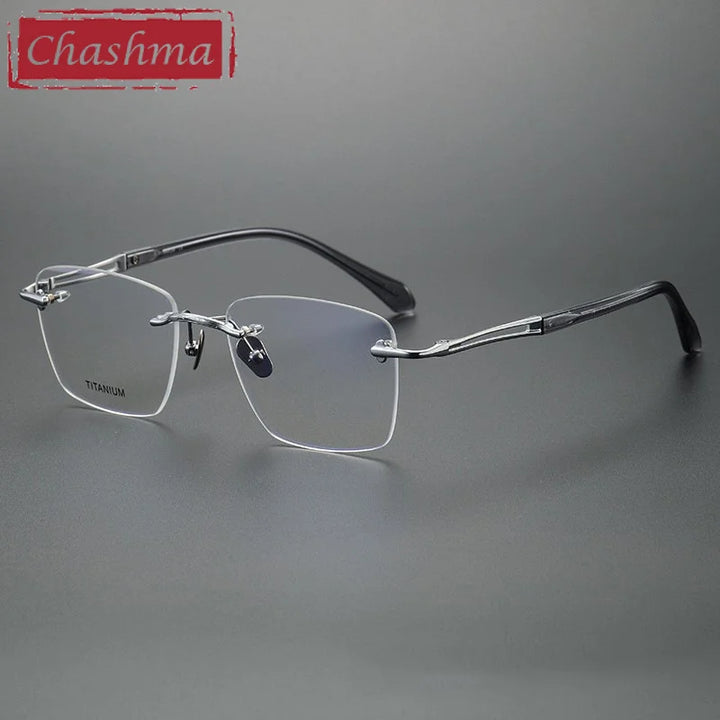 Chashma Unisex Rimless Square Titanium Eyeglasses 880958