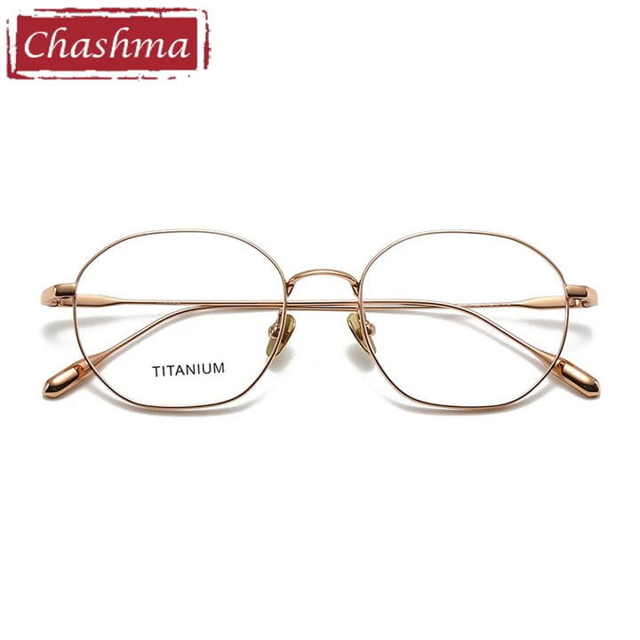 Chashma Ottica Women's Full Rim Polygon Round Titanium Eyeglasses 403035