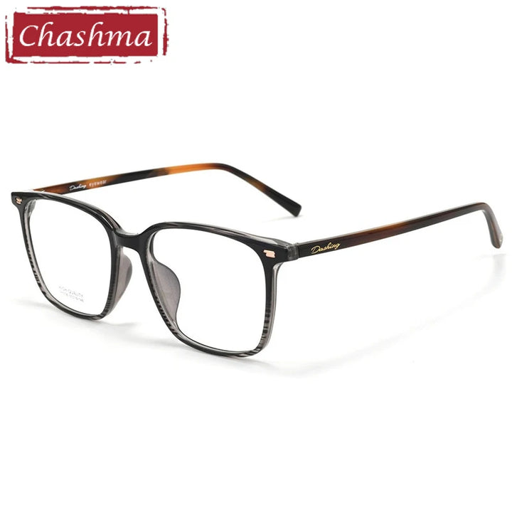 Chashma Ottical Unisex Full Rim Square Tr 90 Titanium Eyeglasses 401038