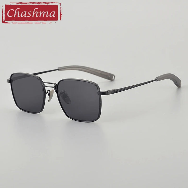 Chashma Ottica Unisex Full Rim Square Double Bridge Titanium Sunglasses 408827