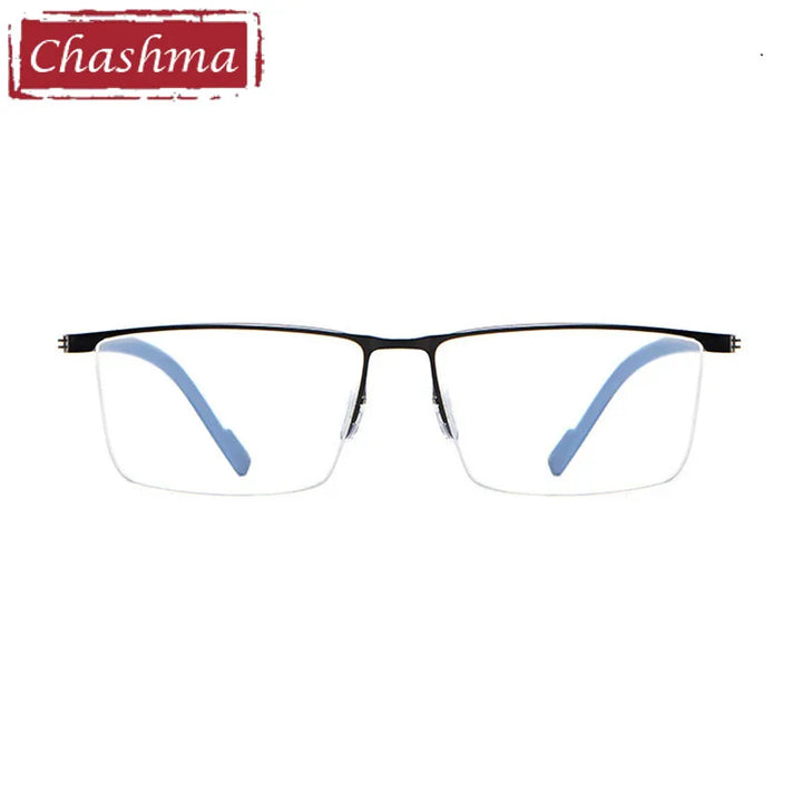 Chashma Men's Semi Rim Square Brow Line Alloy Eyeglasses 10129 Semi Rim Chashma