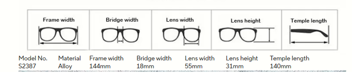 Bclear Men's Semi Rim Square Titanium Alloy Myopic Tr Eyeglasses S2387 Full Rim Bclear